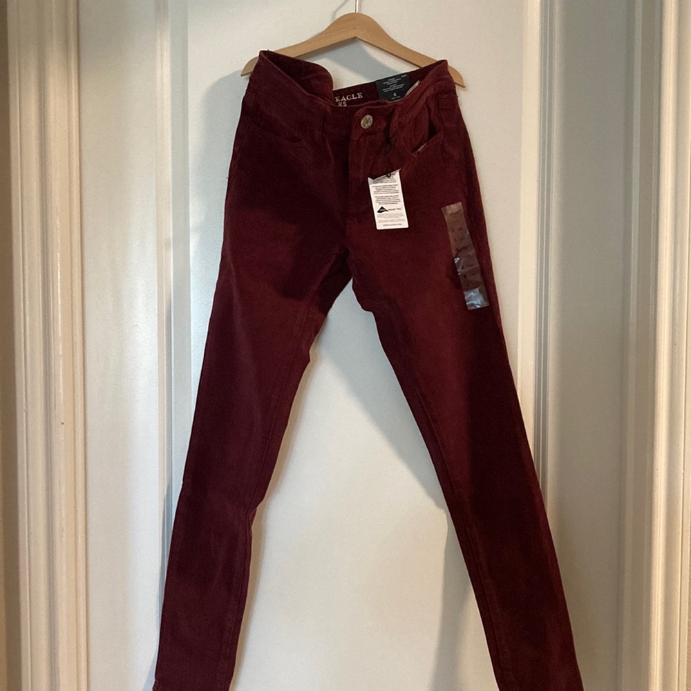 American eagle nwt red/maroon jegging 6 long